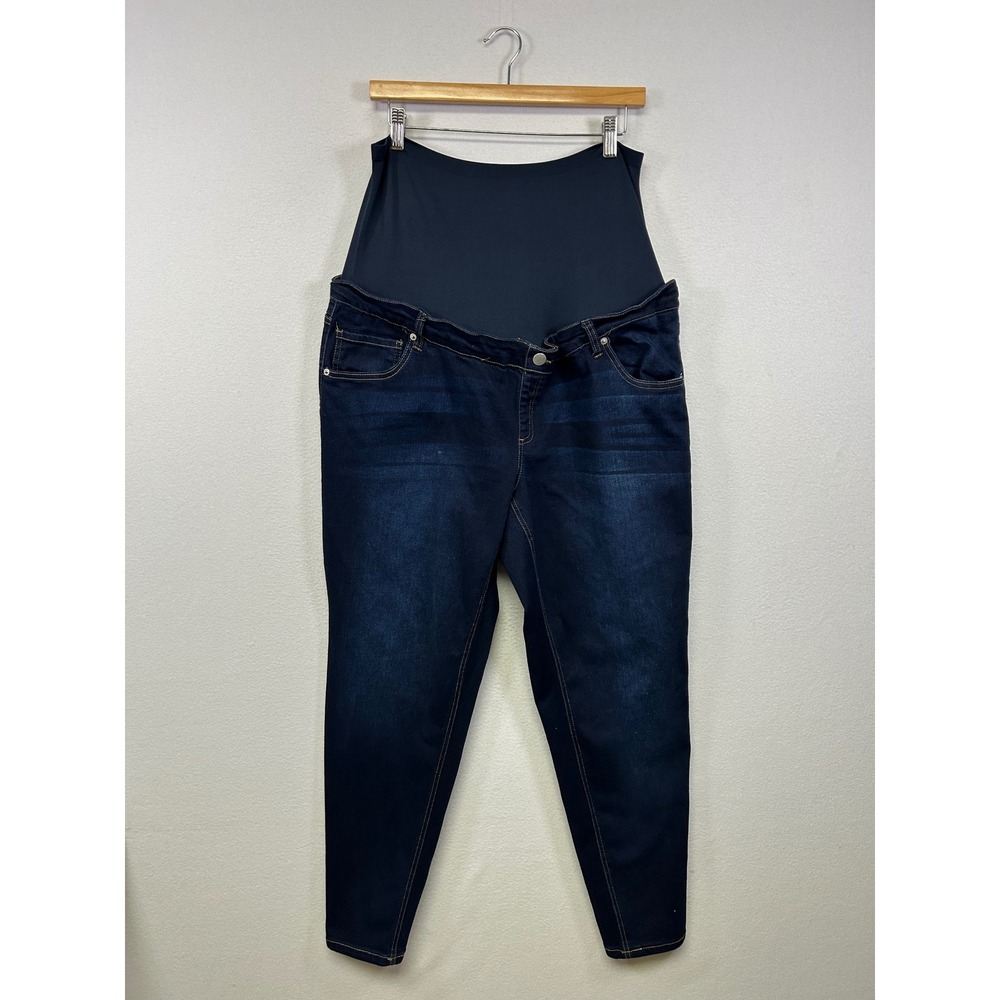 Comfortable Stretch Time and Tru Women XXL 20 Dark Wash‎ Maternity Skinny Jeans